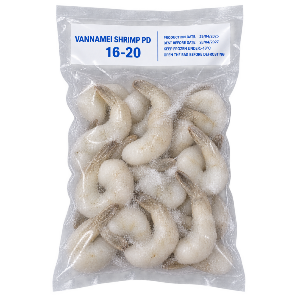 PD White Prawn 16–20 整只去壳白虾