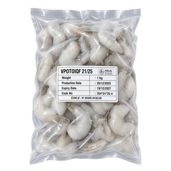 PTO White Prawn 21–25 尾部留壳白虾